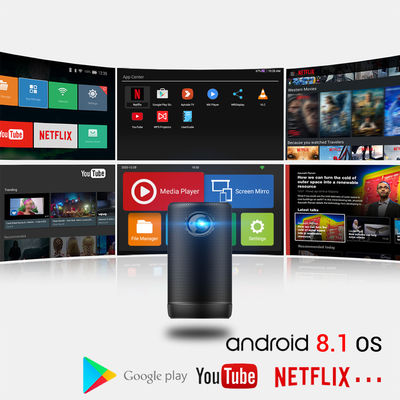 4K Android 9 del proyector LED mini DLP proyectores de la radio con el modo DE ALTA FIDELIDAD del Presidente