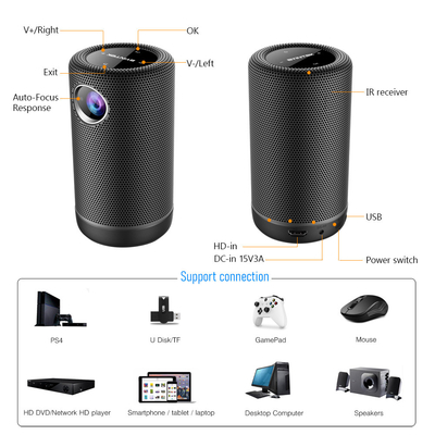 4K Android 9 del proyector LED mini DLP proyectores de la radio con el modo DE ALTA FIDELIDAD del Presidente